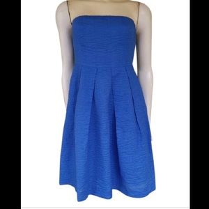 J Crew sz 2 blue strapless pleated sundress